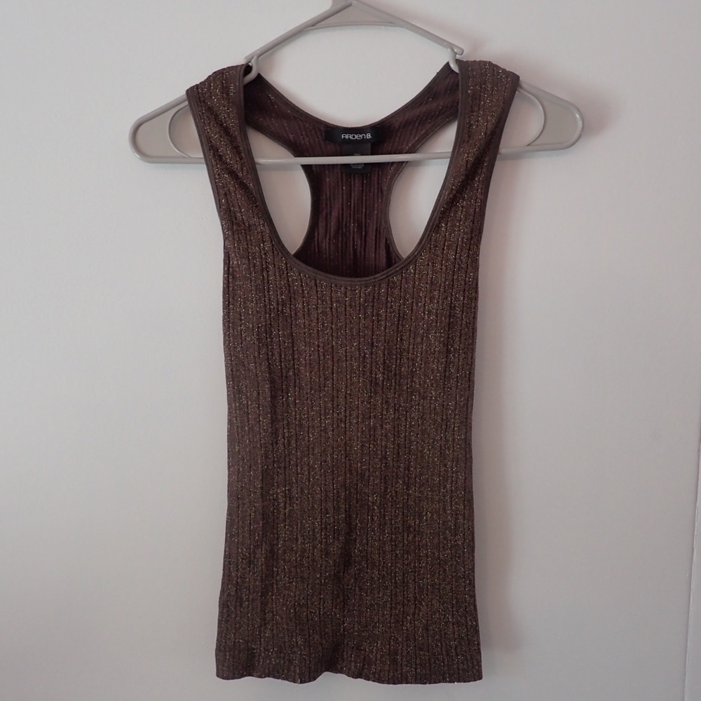 Arden B. Brown with Gold Sparkles Tank Top